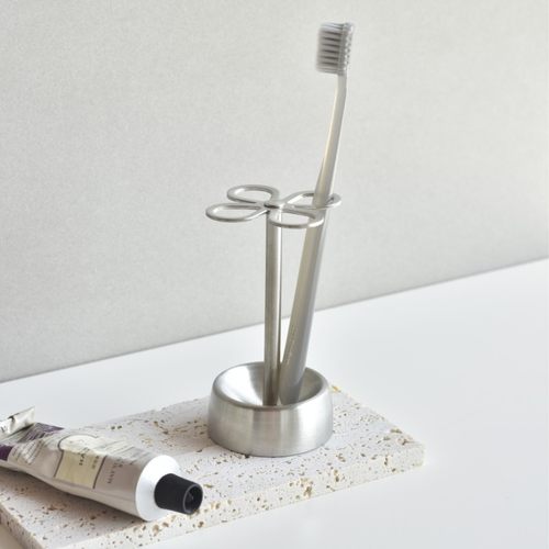 Hin创意四叶草不锈钢牙刷架浴室卫生间台面极简日式牙具置物架