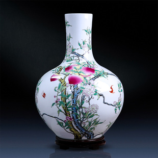 景德镇陶瓷器花瓶仿古大号天球瓶中式家居客厅复古装饰品插花摆件