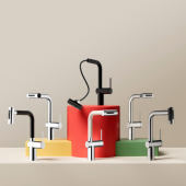 FINADO凡顿全铜厨房水龙头冷热水抽拉旋转洗菜盆洗碗池龙头