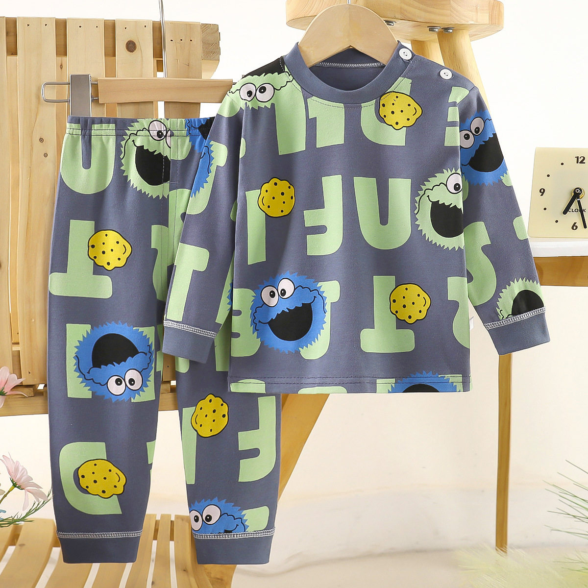 儿童内衣套装100纯棉男童女童秋