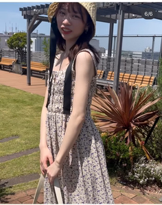 chico2023夏季 大人气推荐 复古显瘦司马可松紧碎花长款连衣裙OP