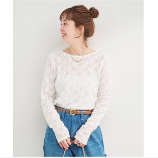 BC2025冬季 立体精致蕾丝花朵基础圆领打底衫