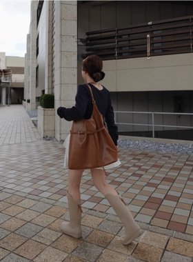 kas2025秋冬 亮面质感大容量通勤百搭单肩包