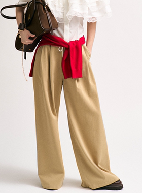 LB2026夏季 国内同步 五角星铆钉系带休闲宽松长裤