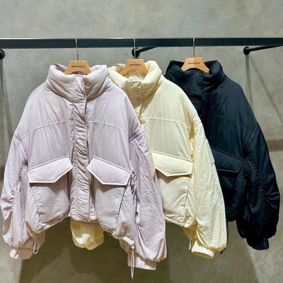 JS2025早春 2way可拆卸袖子立领减龄轻量中棉棉衣外套QC