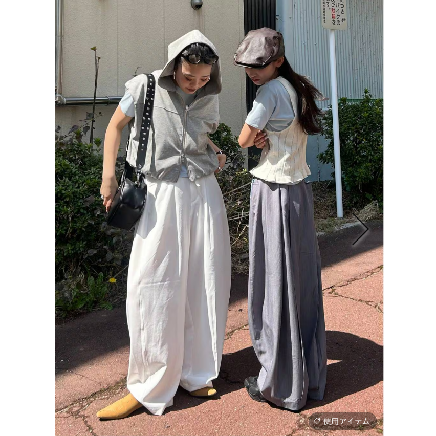 JS2026春夏 升级版人气立体褶子系腰带休闲裤