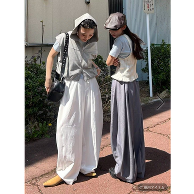 JS2026春夏 升级版人气立体褶子系腰带休闲裤