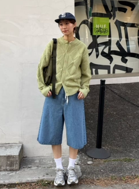 CP2026春季展示会款 男女同款 复古菱格针织开衫