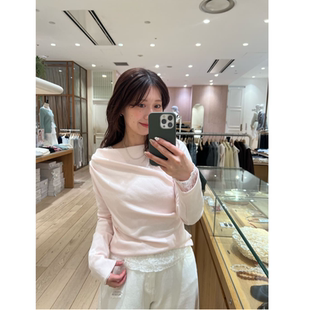 饰侧腰褶皱螺纹气质打底小衫 my2026春季 小扣装