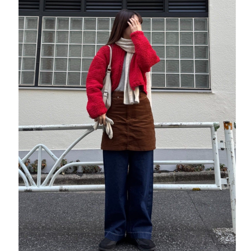 CP2025冬季 合作款 可爱减龄一粒扣圆领粗棒针毛线开衫