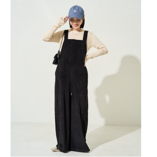 FS2025冬季 减龄宽松高腰线休闲直筒背带裤