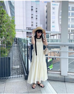 my2023夏季 予约款 前后两面穿重工褶皱气质长款吊带连衣裙OP