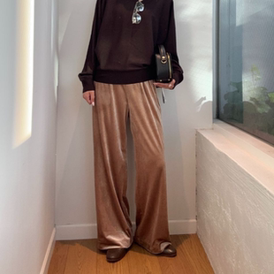 sl0be2025秋冬 高品丝绒直筒休闲长裤