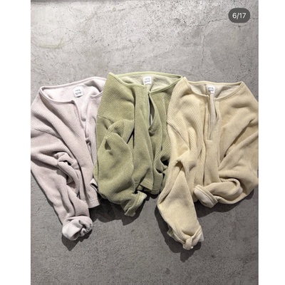 纯正！2026春季 华夫格绒面亲肤短款叠搭小衫