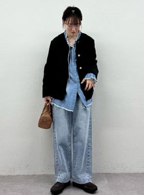 CP2026早春 小香风气质毛边插袋小外套