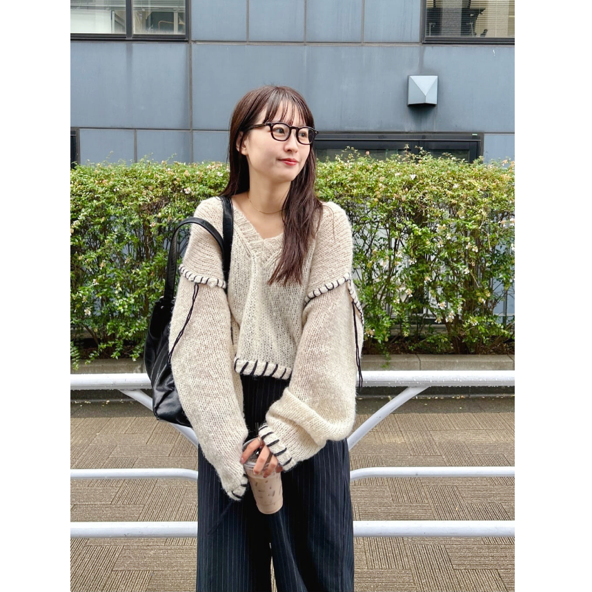 kas2025冬季 V领气质款超柔软手工缝线针织衫,女装/女士精品,毛针织衫,淘宝优惠券,粉丝福利购,淘宝优惠卷