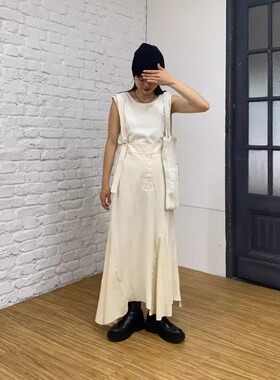 CP重工etisnta25夏季 蜂巢网眼针织不规则高腰吊带裙 半身裙QC