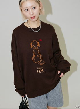 PUB2025冬季 男女同款主题提花款圆领针织毛衣