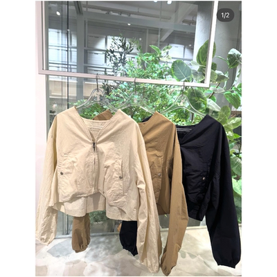 kas2026春季 V领轻防水尼龙休闲短款夹克外套