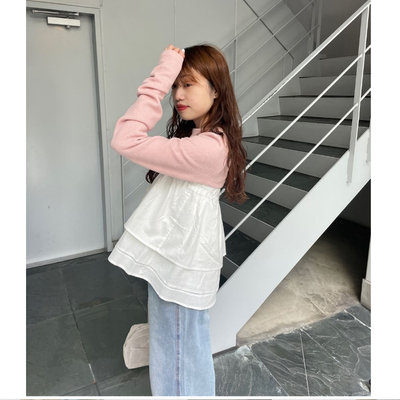 kas2025春夏 双层荷叶边可叠搭纯棉小短裙QC