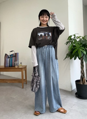 CP2025夏季 人气B入 竹节棉不同印花两侧开衩百搭短袖T恤QC