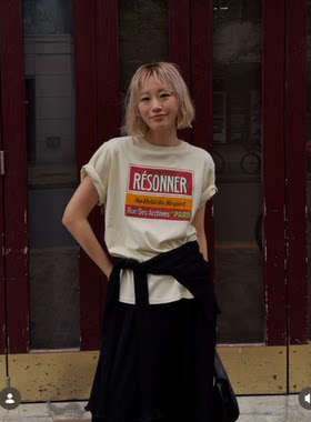 纯正！2026早秋 美式胸前方块印花版正常规短袖T恤