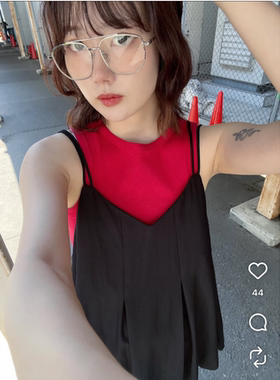 K*F2026夏季 人气系带减龄宽褶叠搭B备吊带