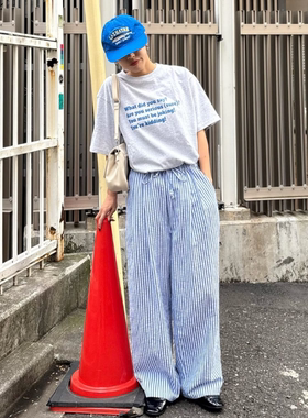 CP2026夏季 unisex男女同款 凹凸立体格子纹理竖条休闲长裤