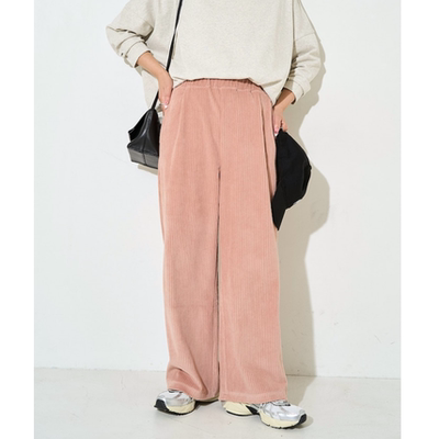 FS2025秋冬 显瘦条绒坑条休闲直筒长裤