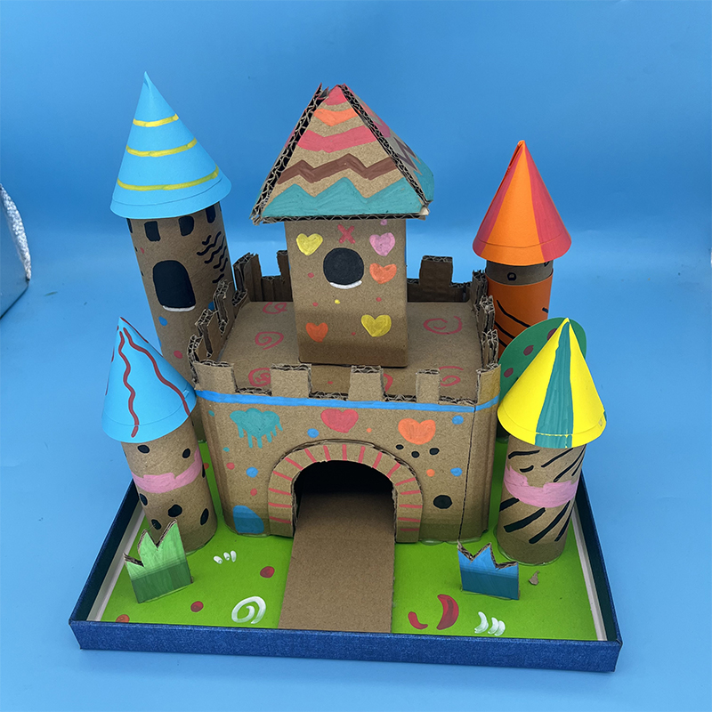 立体几何手工玩具 硬纸板创意美术 废旧利用变废为宝 小学初中生