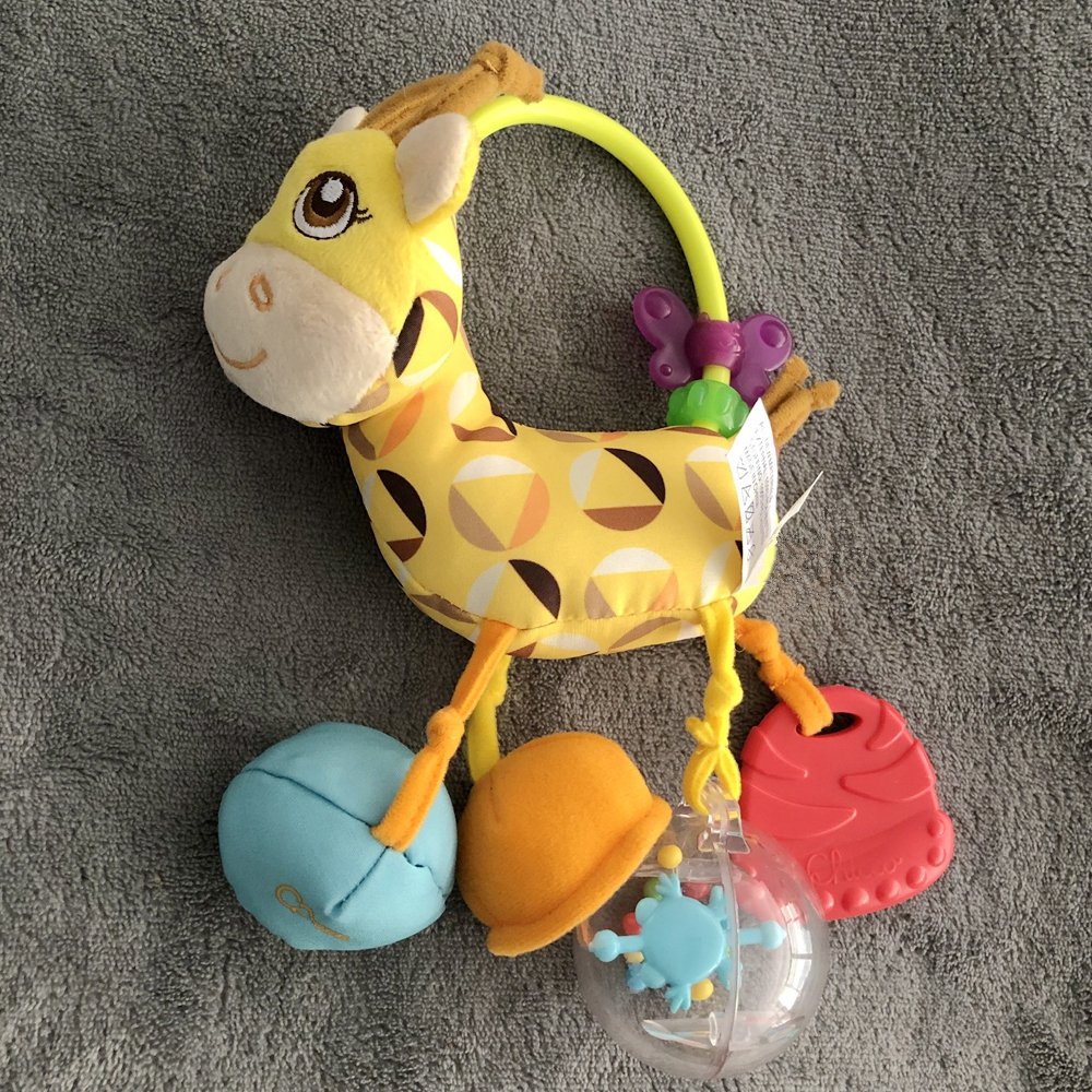 意大利单外贸出口多功能长颈鹿婴儿抓握玩偶摇铃宝宝磨牙安抚玩偶