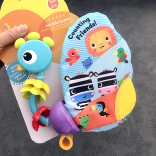 出口美国多功能婴幼儿手抓响纸布书牙胶0-3岁宝宝数数益智玩具