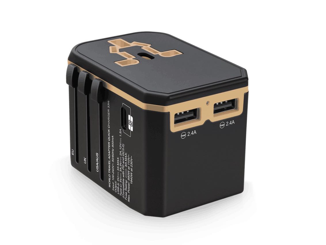 跨国旅游转换插头全球通用快充travel adapter广告礼品定制印logo