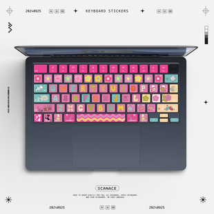 适用于mac pro M3键盘贴纸苹果笔记本贴膜MacBookair13寸 14寸