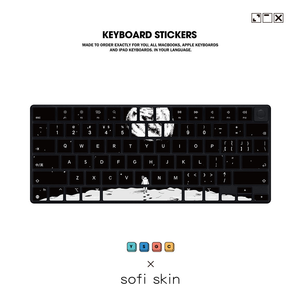 适用于mac pro键盘贴纸苹果笔记本贴膜MacBookair 14寸 16寸