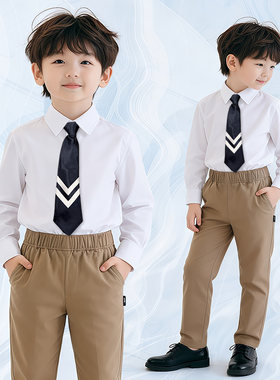 长袖白衬衫男女童合唱演出班服