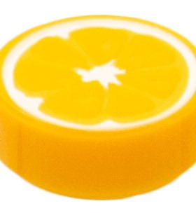 全新乐高LEGO 98138pb262 1x1 圆光板 橙子 橘子 6361440 中黄色