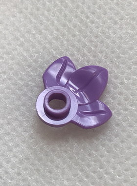 全新LEGO乐高正品零件 32607 1x1带三叶片花 植物 6210460 中紫色