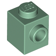 全新乐高LEGO正品零件 87087 1x1 单面带凸点砖 6009656 沙绿色