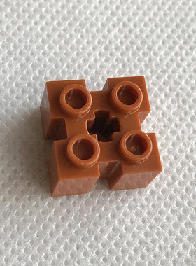 全新乐高LEGO正品零件 90258 2x2 四侧带槽中孔砖 6315198 深橙色