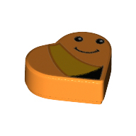 全新乐高LEGO 39739pr0005 1x1爱心光面板 笑脸 印刷6323501 橙色