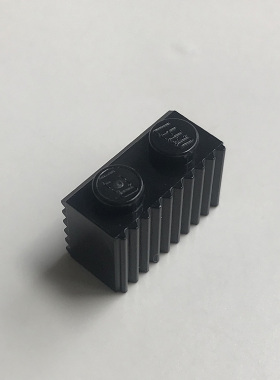 乐高LEGO正品零件配件 2877 1x2槽纹砖 发动机散热 287726 黑色