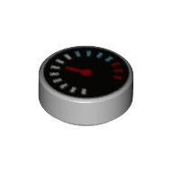 全新乐高LEGO零件 98138pb175 1x1 光面圆 仪表盘 6329581 浅灰色