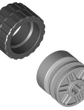 乐高LEGO 89201 24x14mm轮胎 6132299 黑 配 55981 55982 6109684