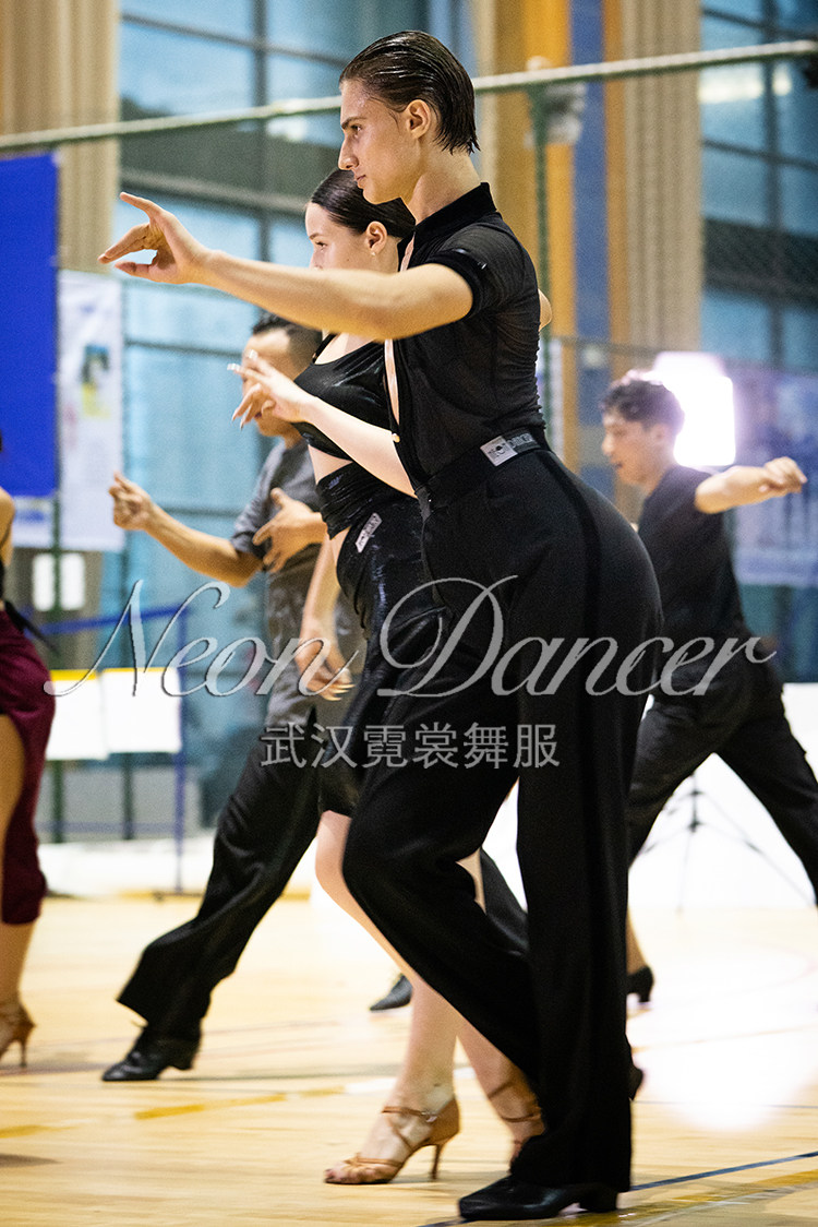 Neon Dancer 男成人/少儿标准拉丁裤 Egor同款丝绒腰拉丁裤