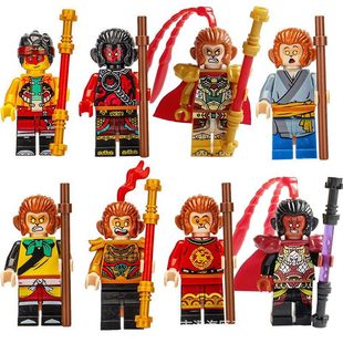 西游记机甲黑孙悟空齐天大圣侠特种兵人仔玩具拼插男孩积木