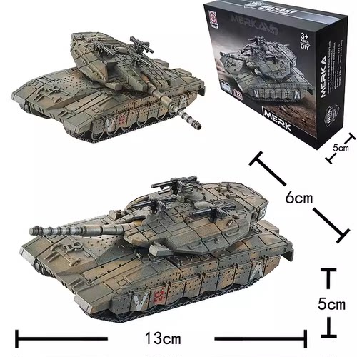 1:72梅卡瓦坦克豹2A7歼20F35战斗机SU57飞机模型事拼装积木玩具