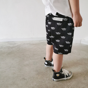 日系儿童字母五分裤夏季新款中大男孩工装裤短裤男童休闲裤子薄潮