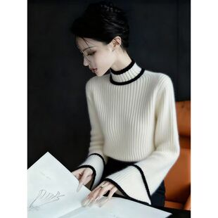 白色高领毛衣女款2025新款冬高端设计感巨好看气质绝美内搭针织衫