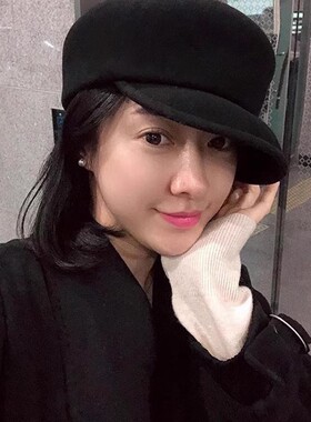日系短檐羊毛呢马术帽